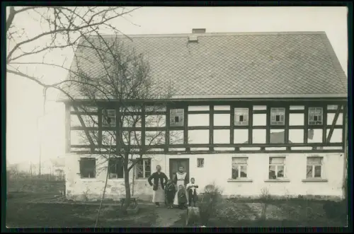 3x Foto AK - Familie Kind mit Pickelhaube Uniform 1. WK 1917 - Fachwerkhaus u.a.