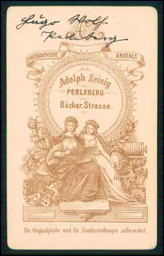 CDV - Porträt Perleberg Prignitz Brandenburg Adolph Zeisig Fotograf Bäckerstraße