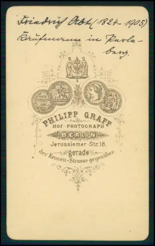 CDV Foto - Berlin Friedrich Abt 1824–1905 Dirigent ? Philipp Graff Hofphotograph