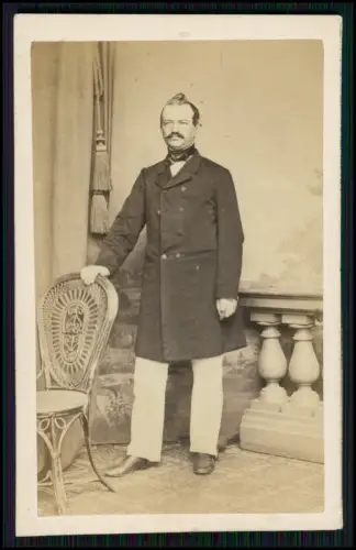 CDV Foto BERLIN Porträt Mann im Atelier um 1875 Meltzer Hof-Photograph Preussen