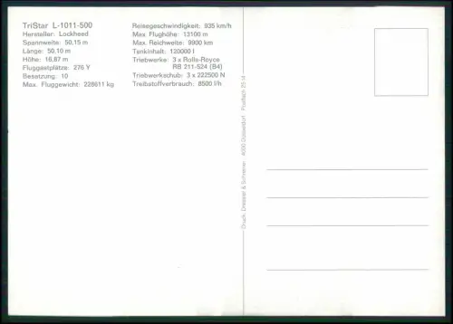 2x Düsseldorf LTU TriStar L-1011-500 Cockpit Lockheed Dreistrahler Flugzeugkarte