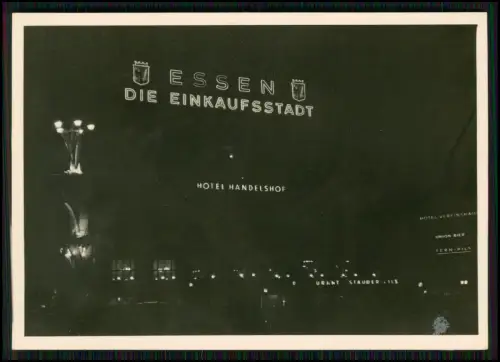 6x Foto - Essen im Ruhrgebiet die Einkaufsstadt - bei Nacht Weihnachten um 1950