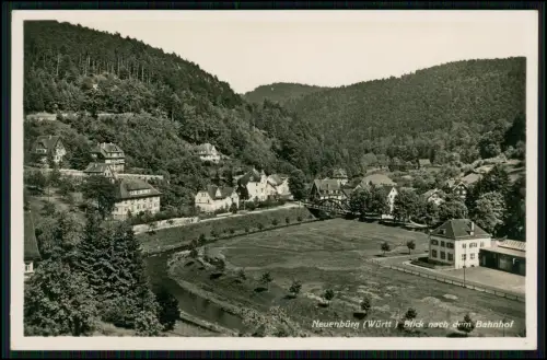 AK Neuenbürg Ortsansicht Blick über das Tal der Enz - Richtung Bahnhof 1936 gel.