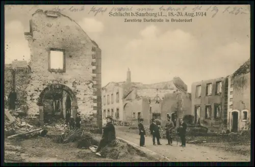 AK 1.WK - Bruderhof Saarburg Dorfstraße Schlacht Lothringen - 1915 Feldpost gel.
