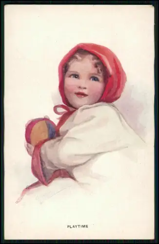 4x AK - Kinderporträt - G.C. Bailey Serie Playtime Waiting Father Treasures 1910