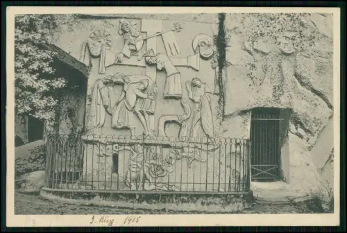 AK Detmold Lippe Externsteine Kreuzabnahme Relief Teutoburger Wald 1915 gelaufen