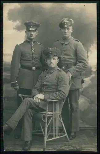 4x AK und Foto - 1. WK Soldaten - Portrait und Ansichten - Feldpost  1914-18