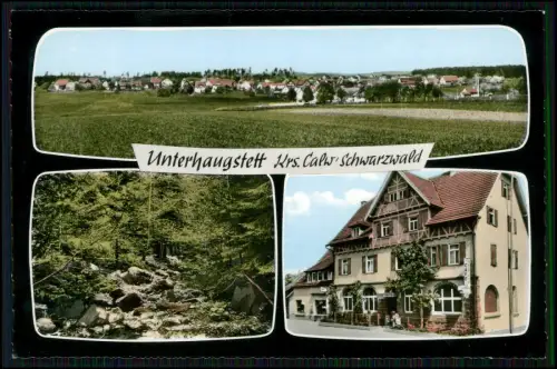 AK - Unterhaugstett Bad Liebenzell im Schwarzwald - Cafe Gasthof - Blick zum Ort