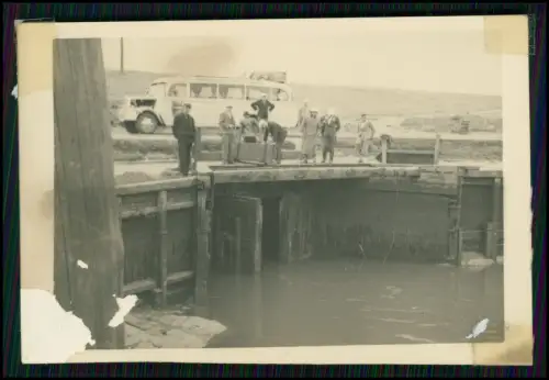 10x Foto - Besichtigung mit Bus Schleuse - oder Ähnliches Norddeutschland 1938