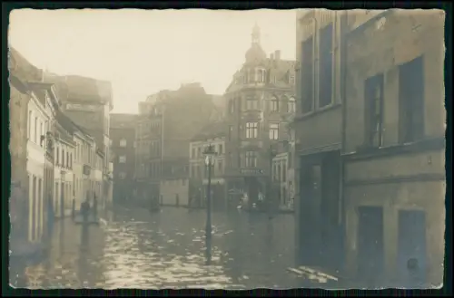Foto AK - Stadt wer weiß Wo ? - Überschwemmung 1910er Wasserflut Flutkatastrophe