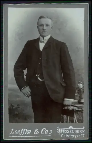 CDV Foto - Feiner Herr Anzug - Atelier Loeffke & Co. - DÜSSELDORF Oststrasse 117