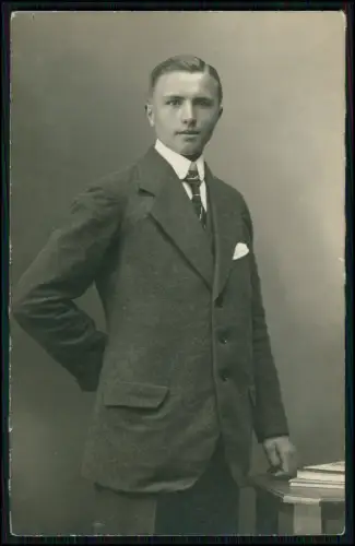 12x Echt Foto AK - Männer Porträt - feine Herren Mode Anzug Hut 1910er 1920er