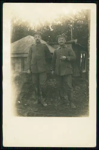 4x Foto AK 1. WK - Soldaten an der Front im Einsatz - Portrait u. andere 1914-18