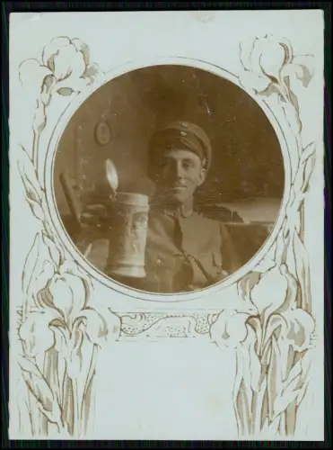 4x Foto AK 1. WK - Soldaten an der Front im Einsatz - Portrait u. andere 1914-18