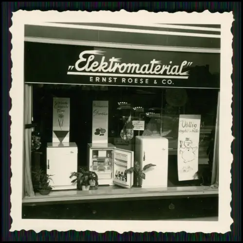 3x Foto - Elektromaterial Geschäft Schaufenster Bremen Ernst Rose 1950er Jahre