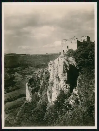 Foto 18x13 - Reußenstein Schwäbische Alb Burgruine Felsmassiv Talblick Albtrauf