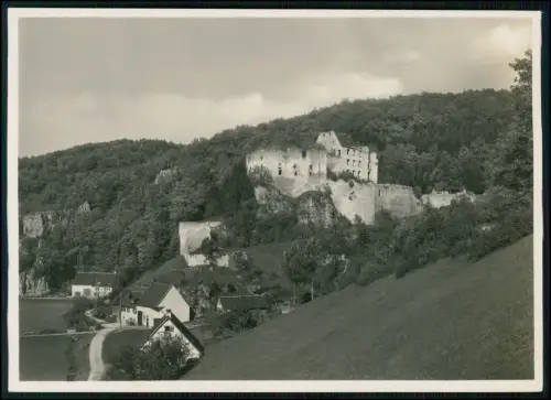 Foto 18x13 - Schülzburg Lautertal - Schwäbische Alb Burgruine Talhang Dorfblick