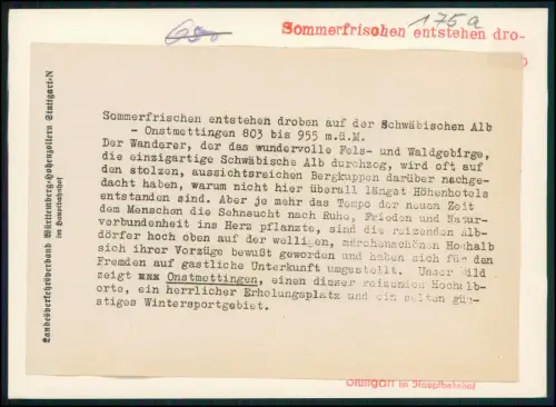 Foto 18x13 - Onstmettingen Schwäbische Alb - Blick auf Dorfkern Häuser Kirche ..