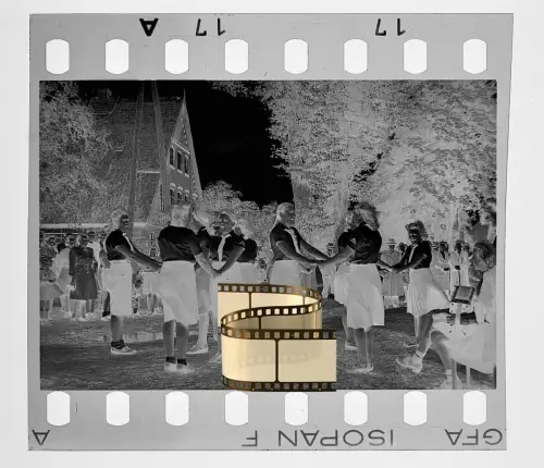 Original Negativ 4x3,5cm - Lübeck Schleswig-Holstein - Deutscher Mädel Tanz 1940