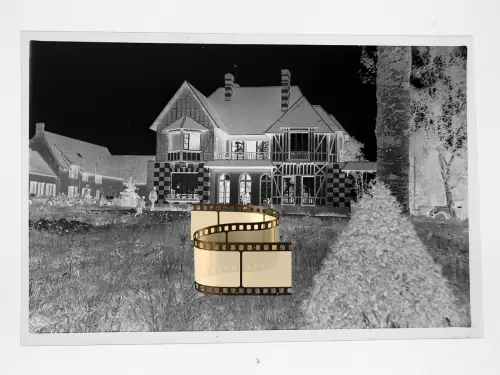 Original Negativ 6x9cm - Soldaten Wehrmacht Ortskommandantur Quartier Frankreich