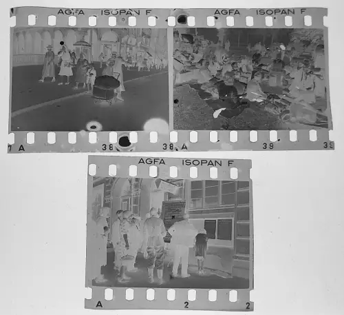 3x Original Negativ 4x3,5cm - Mitteilung Bekanntmachung Flüchtlinge und andere