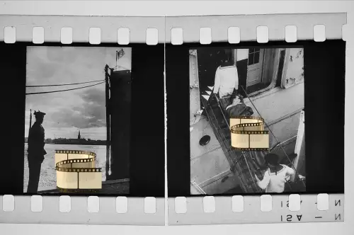 4x Original Dia 4x3cm - Marine Soldaten der deutschen Kriegsmarine im Einsatz