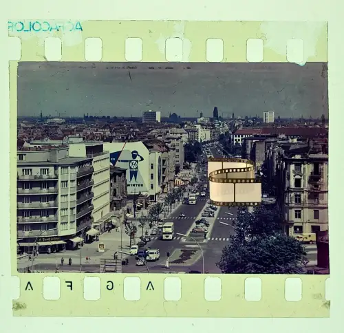 Original Fab-Dia 4x3,5cm - Berlin Charlottenburg Kurfürstendamm Autos Geschäfte