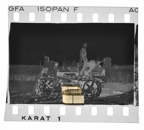 Orig. Negativ 4x3,5 - Wehrmacht Raupenschlepper Ost - Caterpillar Tractor Osten