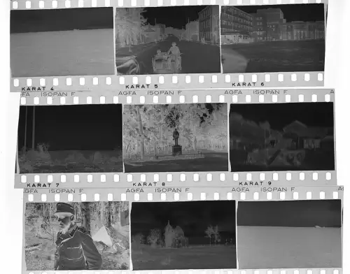 9x Original Negativ - 4x3,5cm - Wehrmacht Soldaten - Einsatz diverse Ansichten