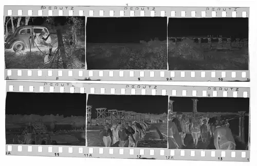 6x Original Negativ - 4x3,5cm - Wehrmacht Soldaten - Ostfront Fahrzeug Brücke ..