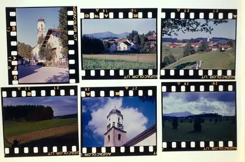 6x Original Fab-Dia - Lr. Traunstein in Oberbayern - Dörfer Haslach u.a. 1960er