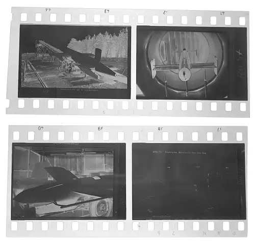 4x Negativ 4x3,5cm - Blohm & Voss BV 143 - Gleitbombe - Technik Abbildungen Foto