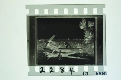 Negativ 4x3,5cm - Messerschmitt Bf Me 109 Jagdflugzeug Santa Maria Italien