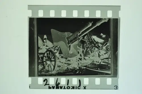 Negativ 4x3,5cm - Geschütz Flak Pak Wrack Militär Technik  WW2