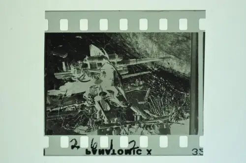 Negativ 4x3,5cm - Artilleriegeschütz Flak Pak Stellung Militär Technik  WW2