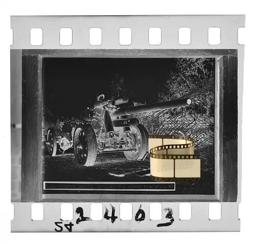 Negativ 4x3,5cm - 15 cm schwere Feldhaubitze Wehrmacht WK2  Rheinmetall Krupp