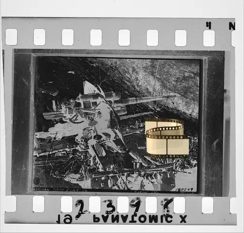 Negativ 4x3,5cm - 5,5 cm Flak Flugabwehrkanone  1944 - von Rheinmetall und Krupp