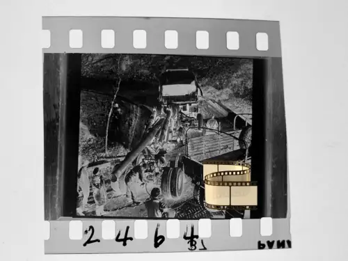 Negativ 4x3,5cm - Geschütz Flak, Mörser soldaten  Weltkrieg 2. WK