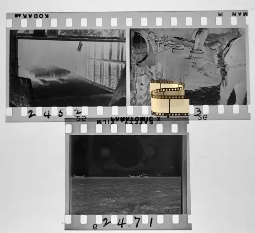 3x Negativ 4x3,5cm - Westalliierte USA Soldaten im Einsatz - 1944-45