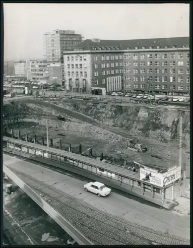 Pressefoto 22x17cm - Dortmund mit Blick auf Großbaustelle in der Innenstadt 1963