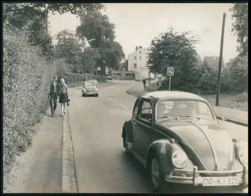 Pressefoto 22x17cm - Dortmund VW Käfer Straße 1961 DO KJ 926 Reklame Hansa Bier