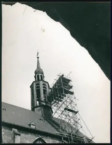 Pressefoto 22x17  Dortmund Reinoldi-Kirche Turm  Arbeiten mit hohem Gerüstaufbau