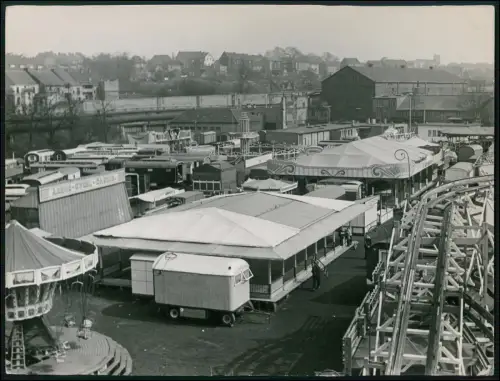 Pressefoto 24x18  Dortmund Kirmes Achterbahn Scooter Schausteller Wohnwagen 1965