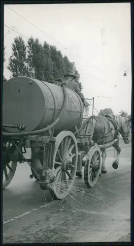 Pressefoto 24x13 - Dortmund Kaltblut-Pferd zieht Wasserfahrzeug Straßenreinigung