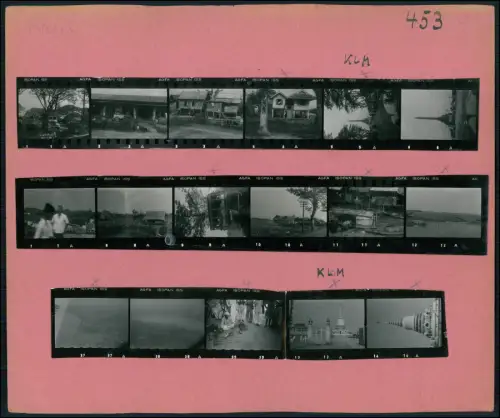 Thailand Bangkok Kontaktabzüge 1950er Tempel Alltag Menschen Reise 33x Fotos