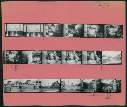 Thailand Bangkok Kontaktabzüge 1950er - Alltag Menschen Häuser Straße 33x Fotos