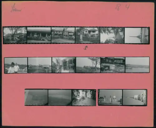 Thailand Bangkok Kontaktabzüge 1950er - Tempel Menschen Reise Alltag 33x Fotos