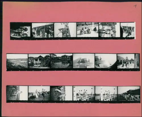 Thailand Bangkok Kontaktabzüge 1950er - Menschen Alltag Reise 41x Fotos