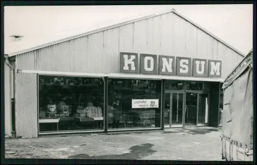 Foto 16x10cm Dortmund Konsum Supermarkt große Fensterfront Eröffnungsplakat 1964