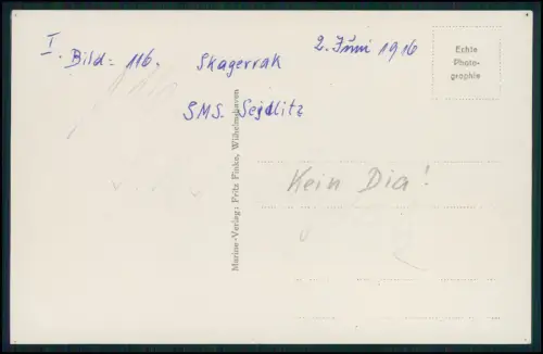 Foto AK 1.WK Wilhelmshaven Kreuzer SMS Seydlitz n. Skagerrak beschädigt Schleuse